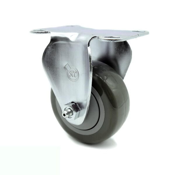 Service Caster 3.5 Inch Gray Polyurethane Wheel Rigid Top Plate Caster SCC-20R3514-PPUB - main